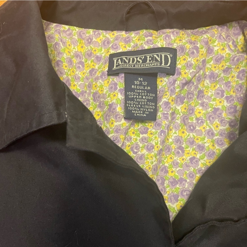 Land's End Trench Coat Winter Coat Edition | Size Medium 10-12 dark navy - Picture 5 of 6